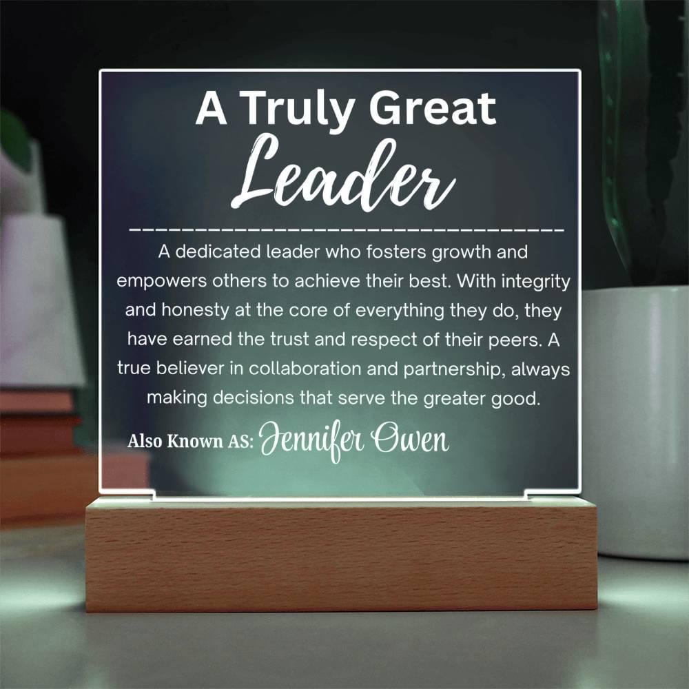 Personalized Leader Gift Acrylic Plaque – Leadership Gifts