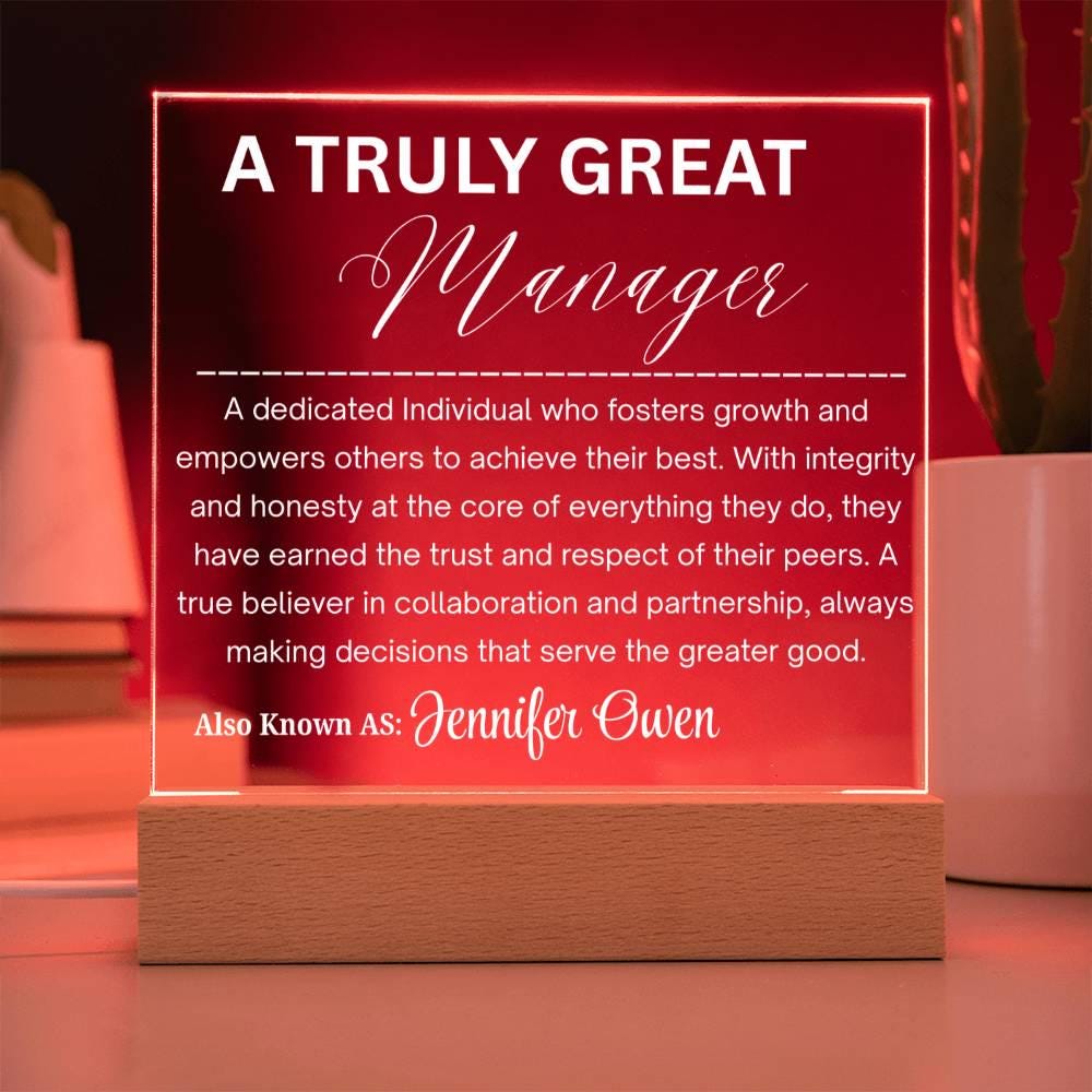 Personalized Manager Gift Acrylic Plaque – Nurse Manager Thank You – view 9