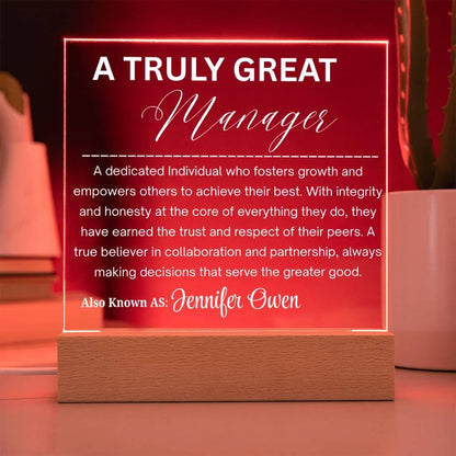 Personalized Manager Gift Acrylic Plaque – Nurse Manager Thank You – view 9