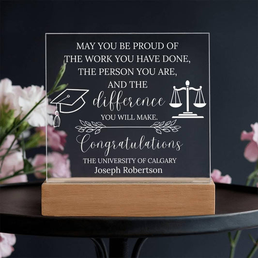 Personalized Law Graduation Gift Acrylic Plaque – New Lawyer Gift – view 2