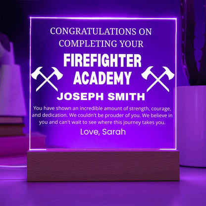 Personalized Firefighter Academy Graduation Gift Acrylic Plaque – view 7