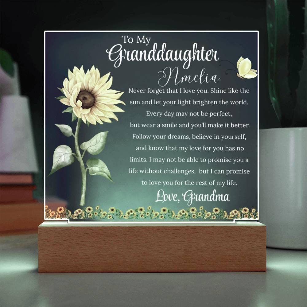 To My Granddaughter Personalized Acrylic Plaque – Gift from Grandma – view 3