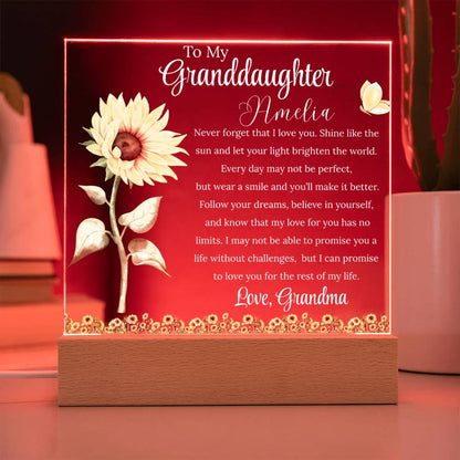 To My Granddaughter Personalized Acrylic Plaque – Gift from Grandma – view 10
