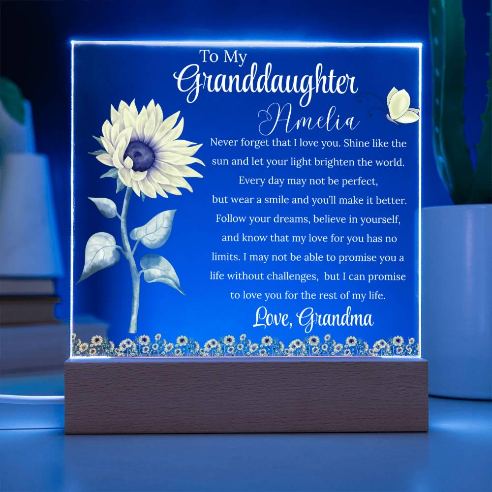 To My Granddaughter Personalized Acrylic Plaque – Gift from Grandma – view 9