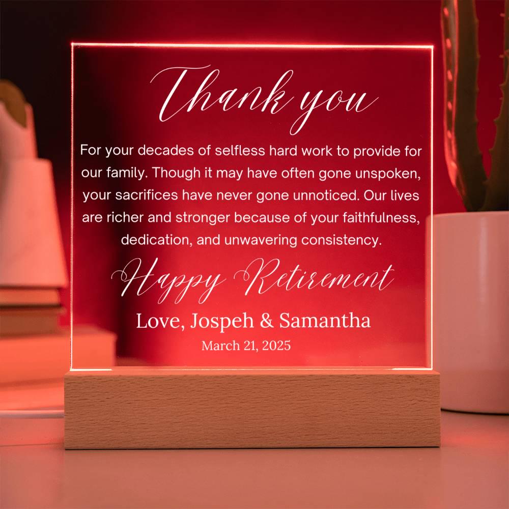 Personalized Retirement Gift Acrylic Plaque – view 9