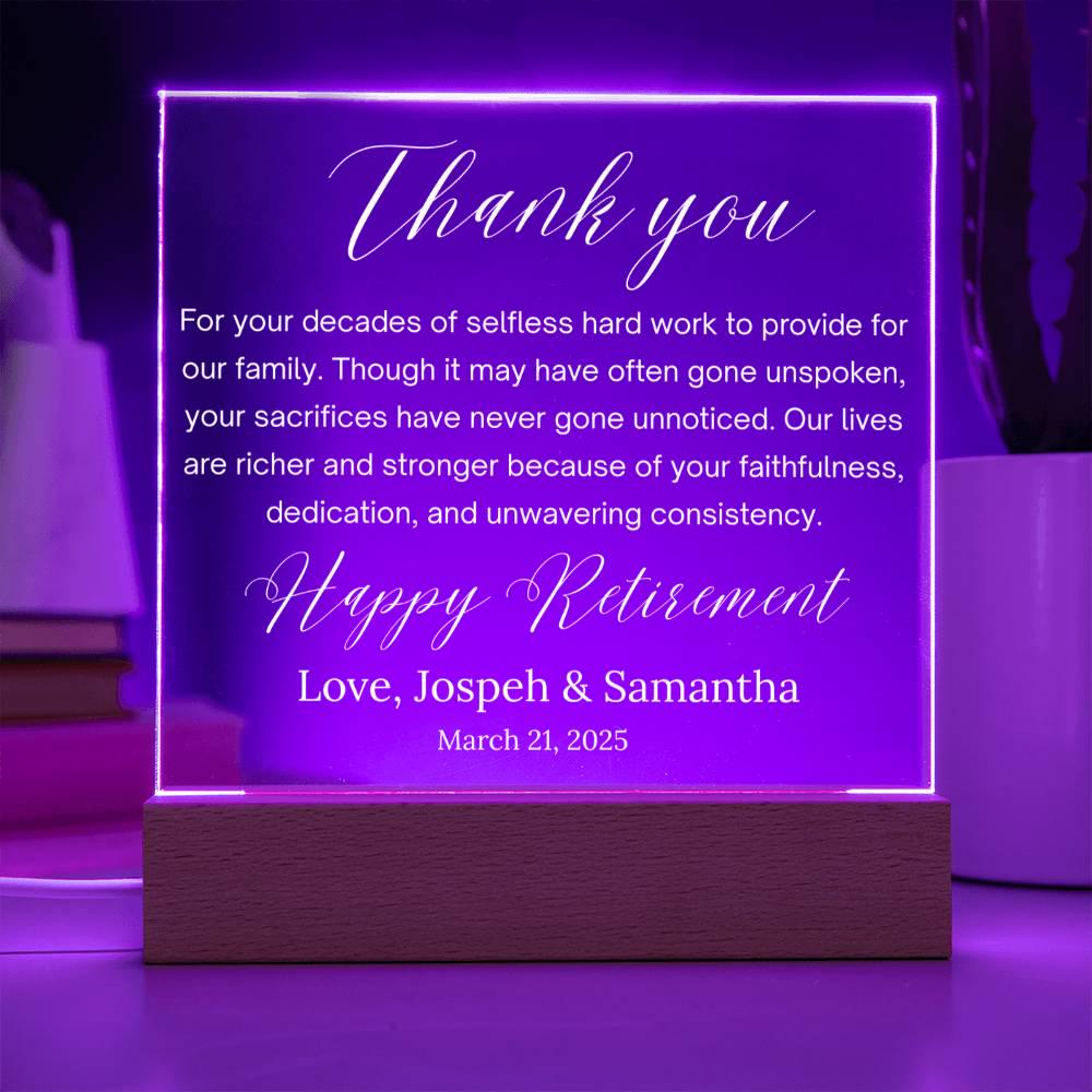 Personalized Retirement Gift Acrylic Plaque – view 5
