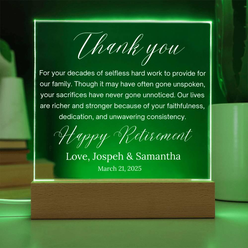 Personalized Retirement Gift Acrylic Plaque – view 3