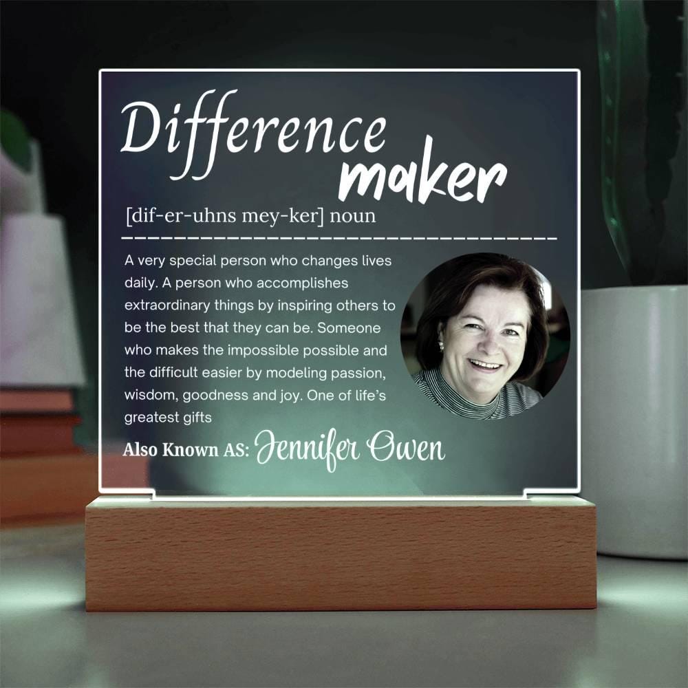 Difference Maker Personalized Photo Acrylic Plaque – Mentor Gift – view 4