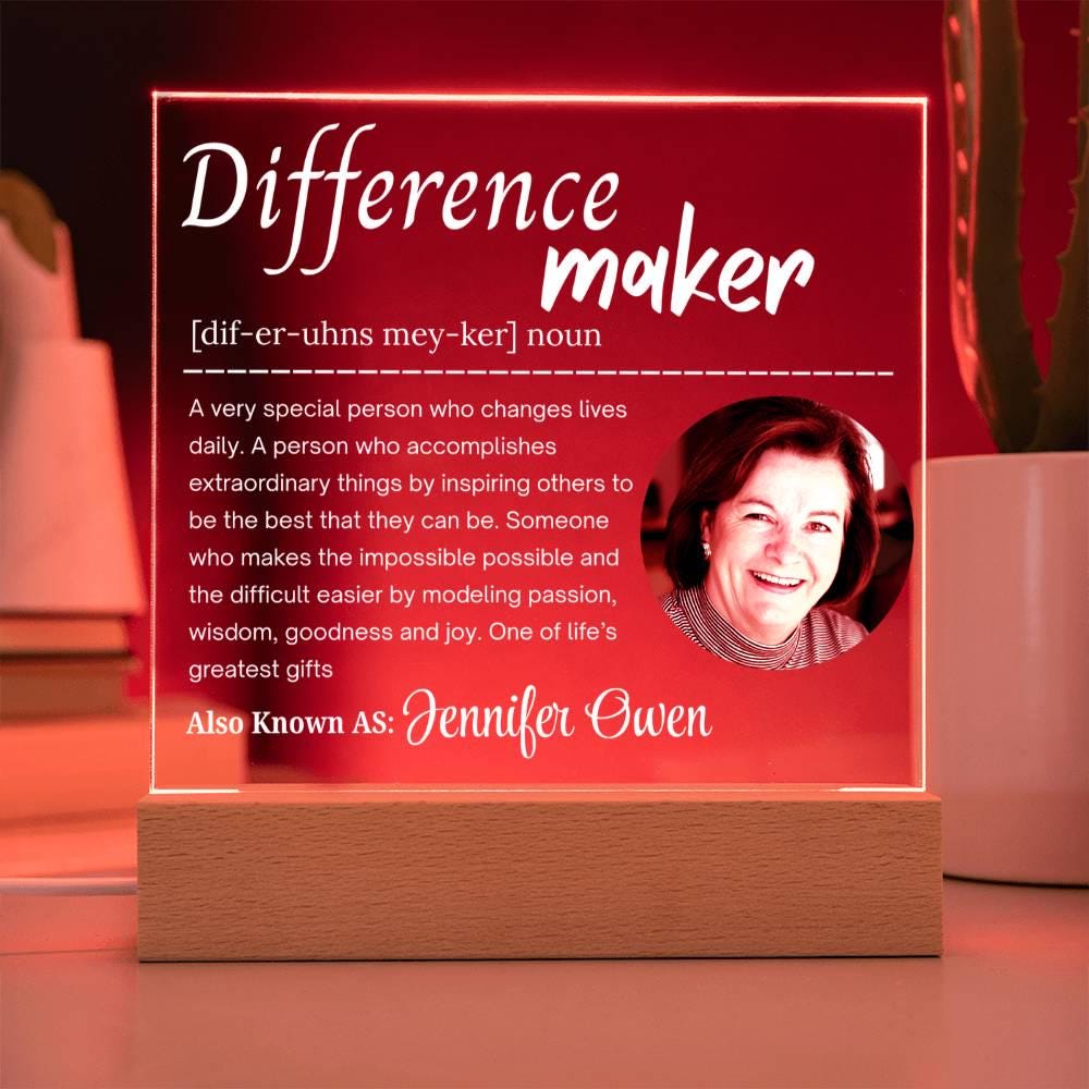 Difference Maker Personalized Photo Acrylic Plaque – Mentor Gift – view 9