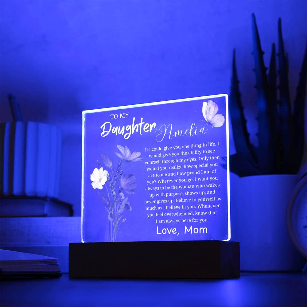 Personalized Daughter Gift Acrylic Night Light – Gift from Mom – view 6