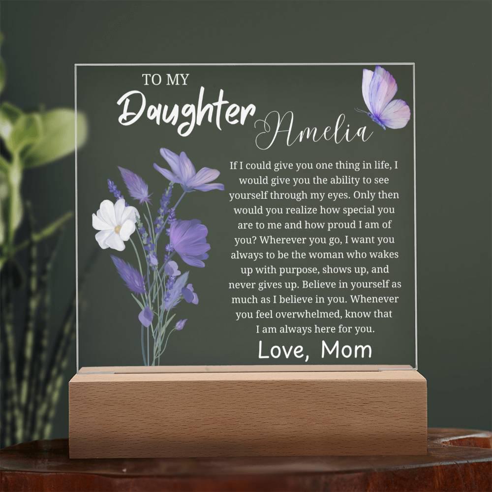Personalized Daughter Gift Acrylic Night Light – Gift from Mom – view 9