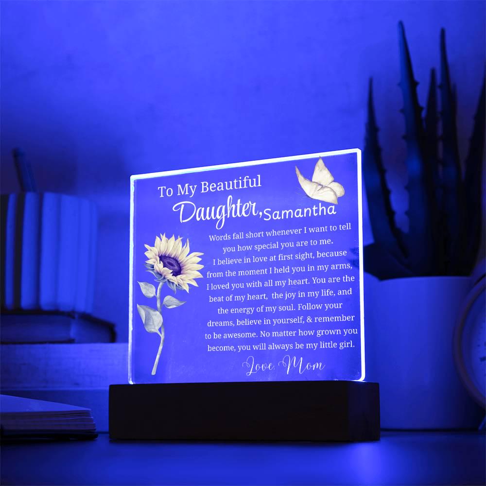 To My Daughter Personalized Gift Acrylic Night Light – Gift from Mom – view 4