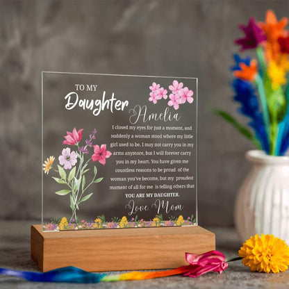 To My Daughter Gift Personalized Acrylic Plaque – Gift from Mom – view 4