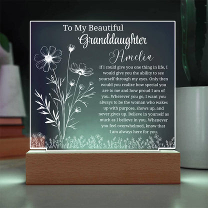 To My Granddaughter Gift Personalized Plaque – Gift from Grandma