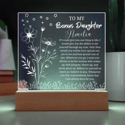 To My Bonus Daughter Gift Personalized Acrylic Plaque