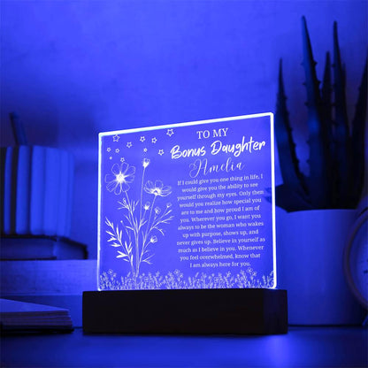 To My Bonus Daughter Gift Personalized Acrylic Plaque – view 3