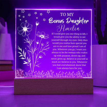 To My Bonus Daughter Gift Personalized Acrylic Plaque – view 4