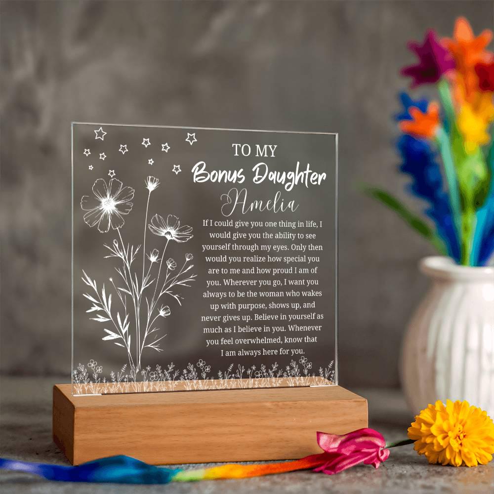 To My Bonus Daughter Gift Personalized Acrylic Plaque – view 9