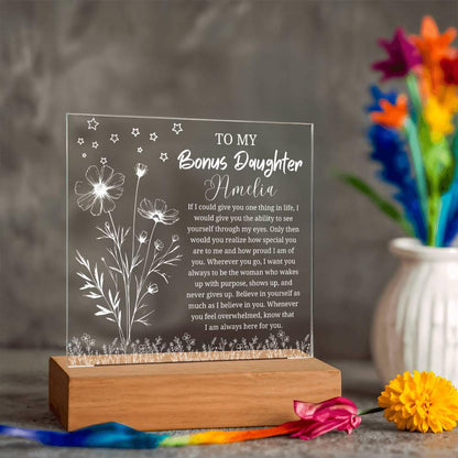To My Bonus Daughter Gift Personalized Acrylic Plaque – view 9