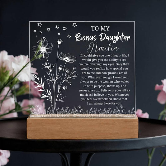 To My Bonus Daughter Gift Personalized Acrylic Plaque – view 2