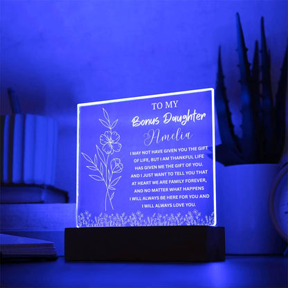 Personalized Bonus Daughter Gift Acrylic Plaque – Stepdaughter Gift – view 8
