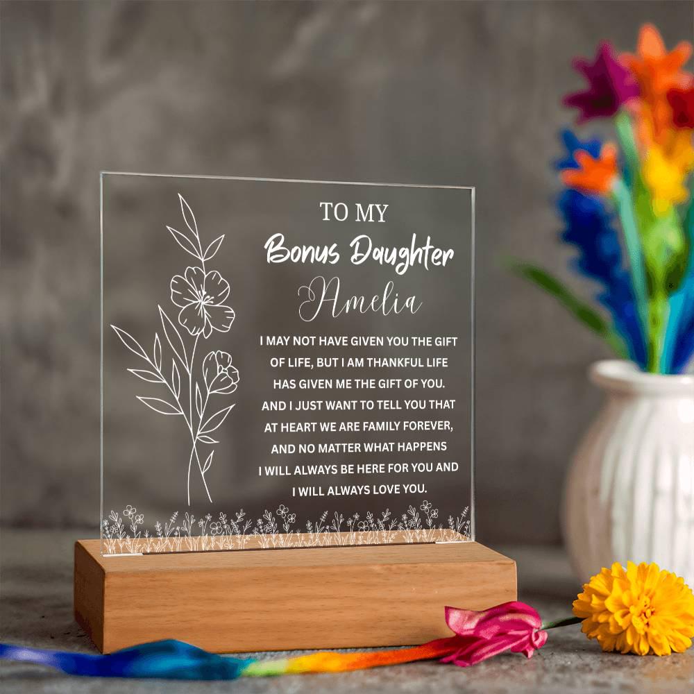 Personalized Bonus Daughter Gift Acrylic Plaque – Stepdaughter Gift – view 9