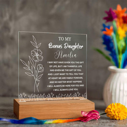Personalized Bonus Daughter Gift Acrylic Plaque – Stepdaughter Gift – view 9
