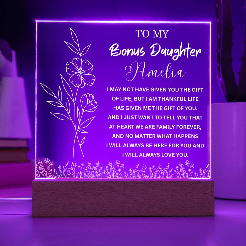 Personalized Bonus Daughter Gift Acrylic Plaque – Stepdaughter Gift – view 5