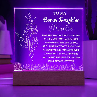 Personalized Bonus Daughter Gift Acrylic Plaque – Stepdaughter Gift – view 5
