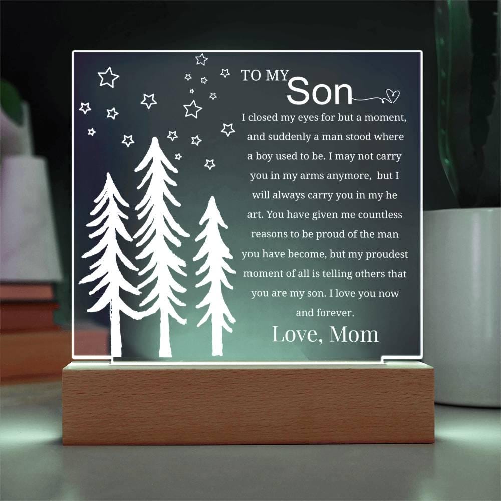 To My Son Personalized Acrylic Plaque – Gift from Mom