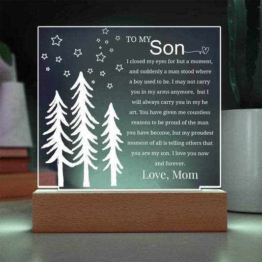 To My Son Personalized Acrylic Plaque – Gift from Mom