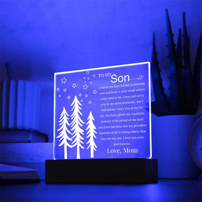 To My Son Personalized Acrylic Plaque – Gift from Mom – view 3