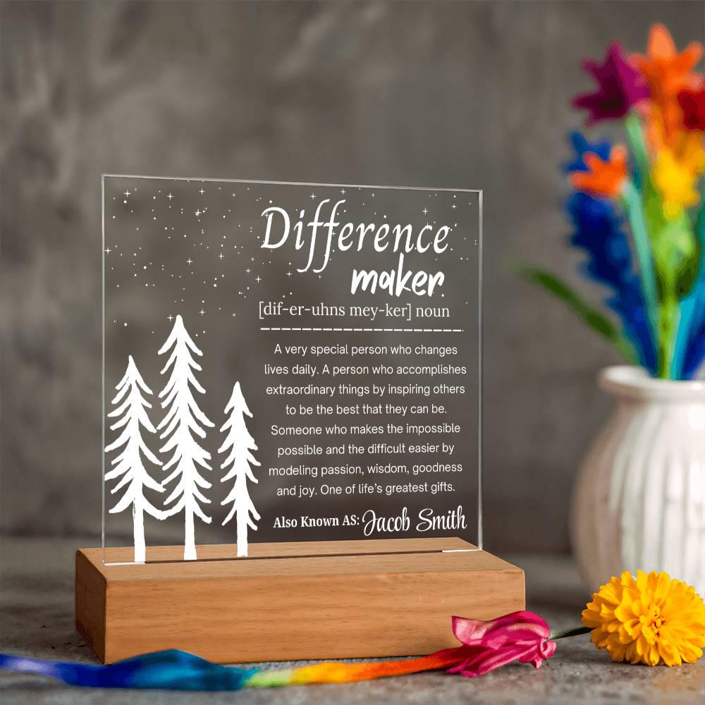 Difference maker Personalized Acrylic Plaque – Social Worker Gift – view 10