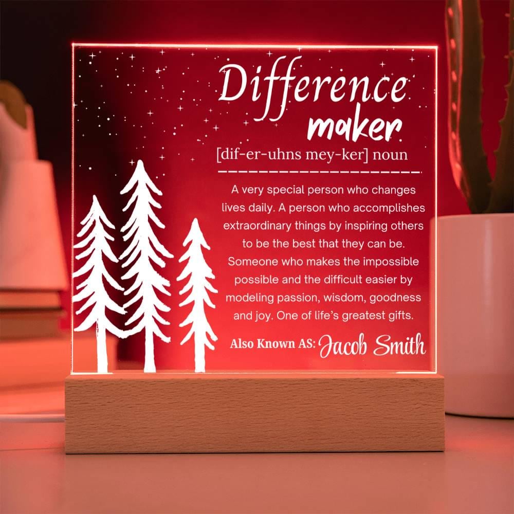 Difference maker Personalized Acrylic Plaque – Social Worker Gift – view 5