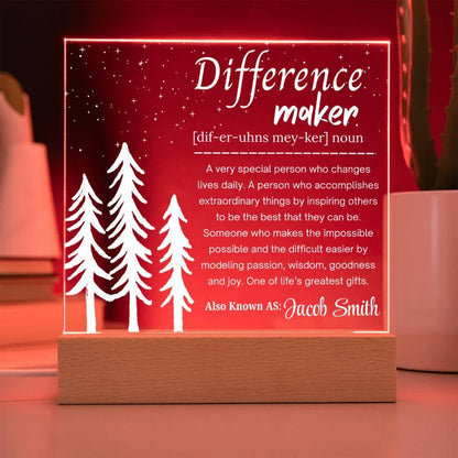 Difference maker Personalized Acrylic Plaque – Social Worker Gift – view 5