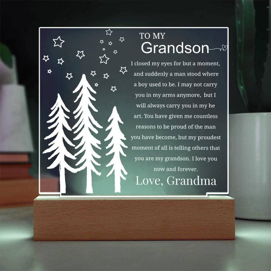 Personalized Grandson Gift Acrylic Plaque