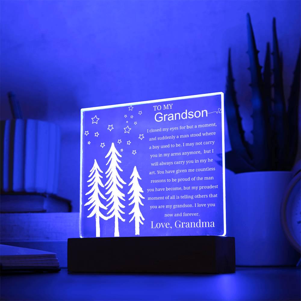 Personalized Grandson Gift Acrylic Plaque – view 3