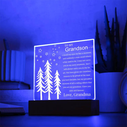 Personalized Grandson Gift Acrylic Plaque – view 3
