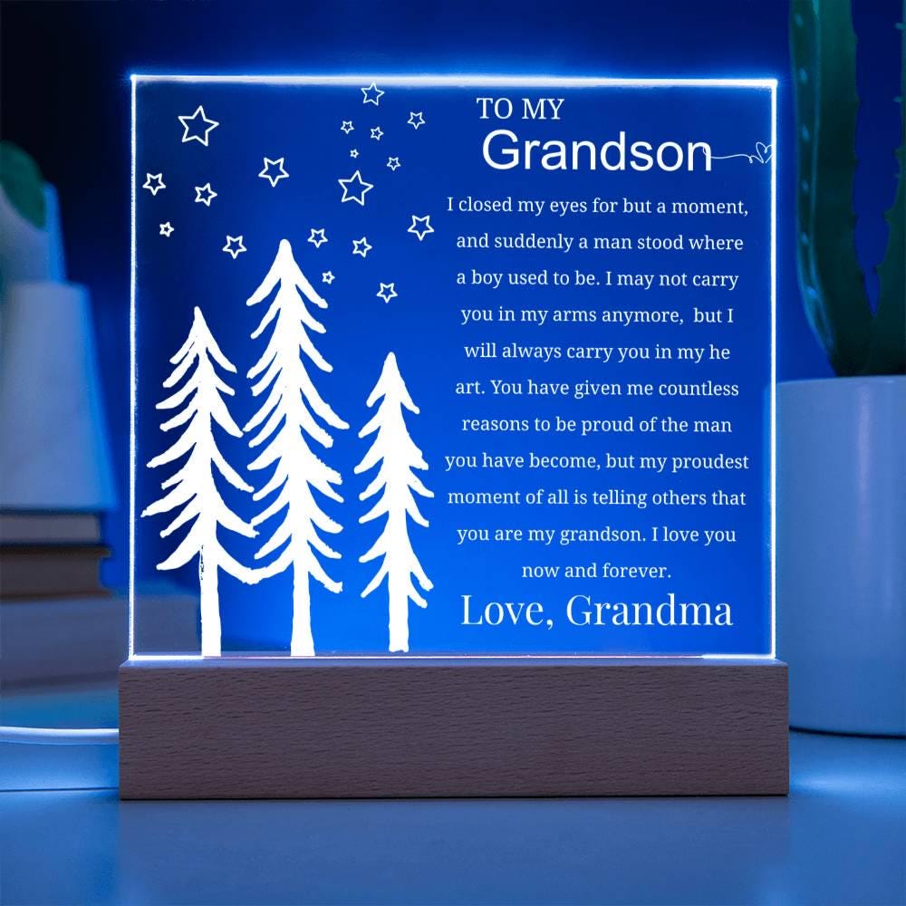 Personalized Grandson Gift Acrylic Plaque – view 10