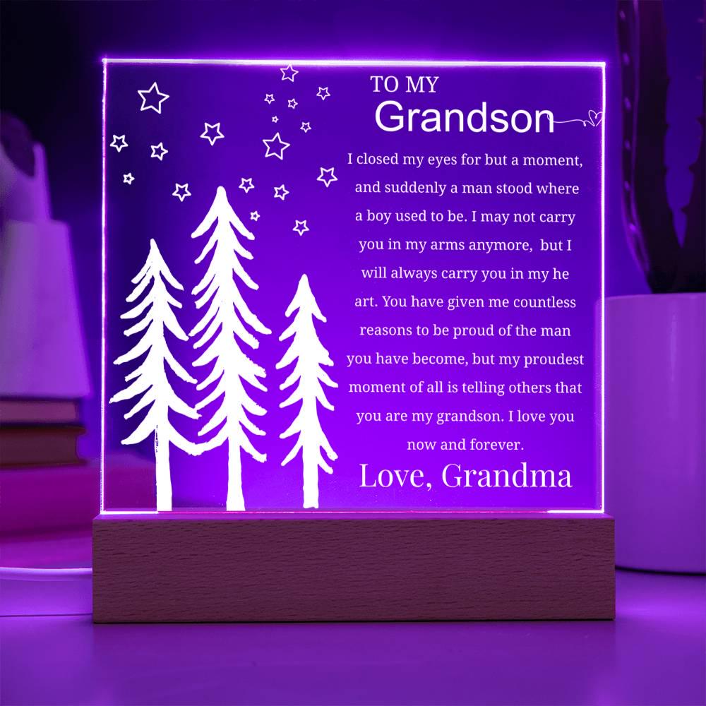 Personalized Grandson Gift Acrylic Plaque – view 8