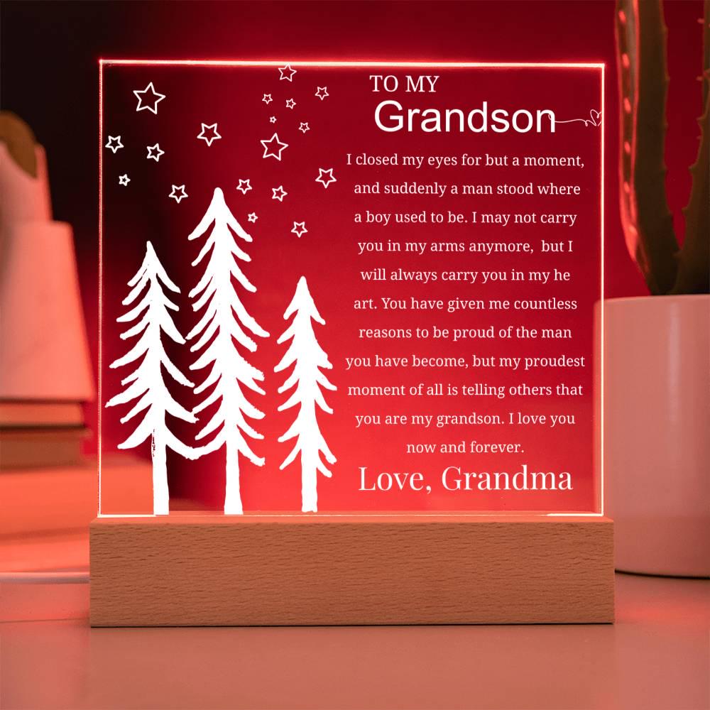 Personalized Grandson Gift Acrylic Plaque – view 4