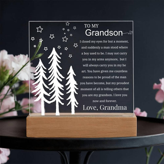 Personalized Grandson Gift Acrylic Plaque – view 2