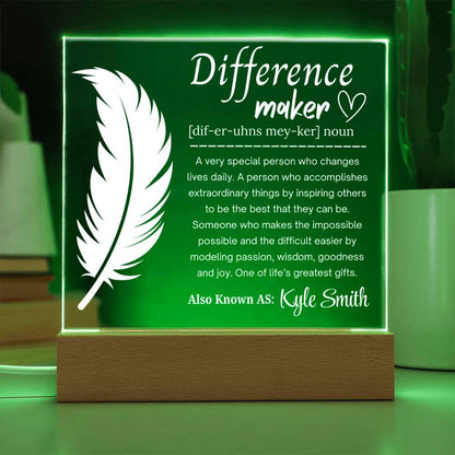 Difference Maker Personalized Acrylic Plaque – Employee Gifts – view 5