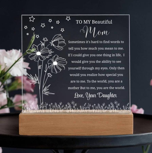 Personalized Mom Gift Acrylic Plaque – Mother’s Day Gift