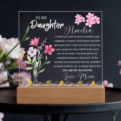 To My Daughter Gift Personalized Acrylic Plaque – Gift from Mom