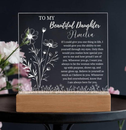 Custom Daughter Gift Acrylic Plaque – Gift from Mom