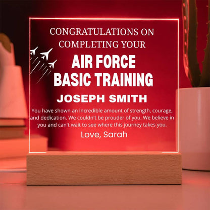 Air Force Basic Training Completion Gift Personalized Acrylic Plaque – view 3