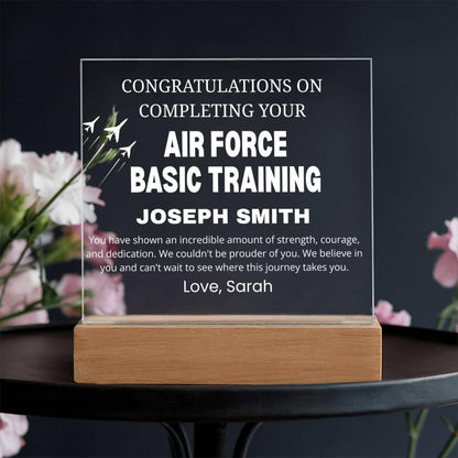 Air Force Basic Training Completion Gift Personalized Acrylic Plaque – view 2