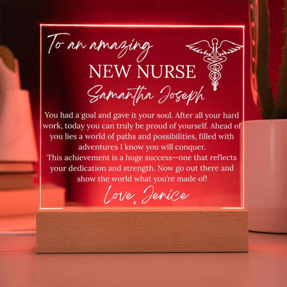 Personalized New Nurse Gift Acrylic Plaque – Nursing School Graduation – view 8