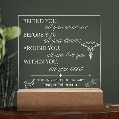 Personalized Nurse Graduation Acrylic Plaque with LED Base – view 10